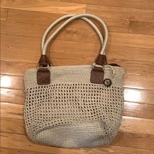 Cream and gold woven lesportsac